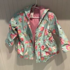 Cute floral toddler raincoat - size 2T - great condition
